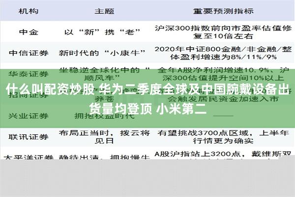 什么叫配资炒股 华为二季度全球及中国腕戴设备出货量均登顶 小米第二