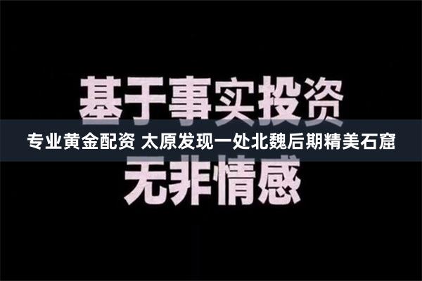 专业黄金配资 太原发现一处北魏后期精美石窟