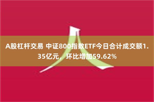 A股杠杆交易 中证800指数ETF今日合计成交额1.35亿元，环比增加59.62%